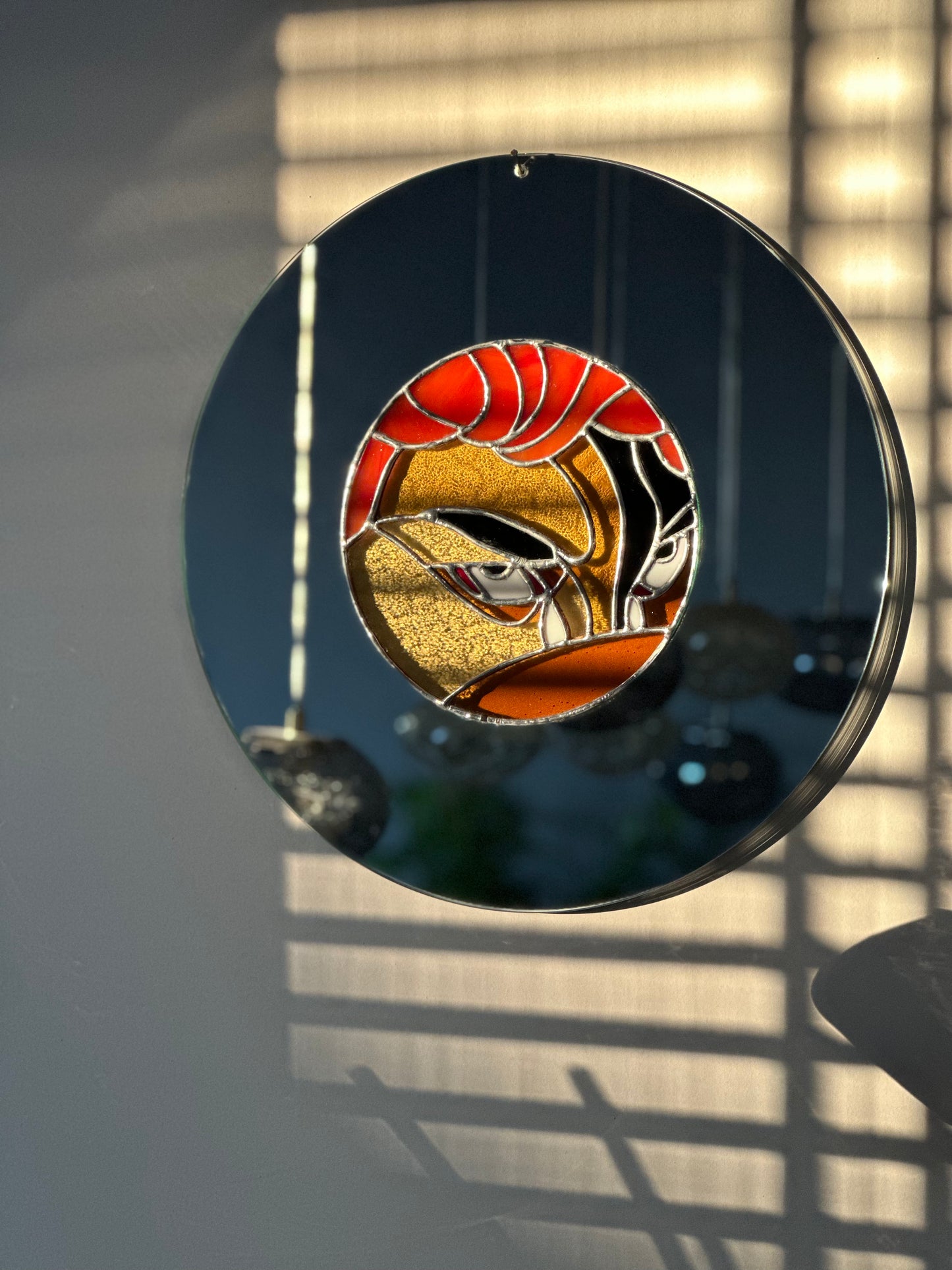 Düşmüş Melek Tiffany Cam Vitray Ayna