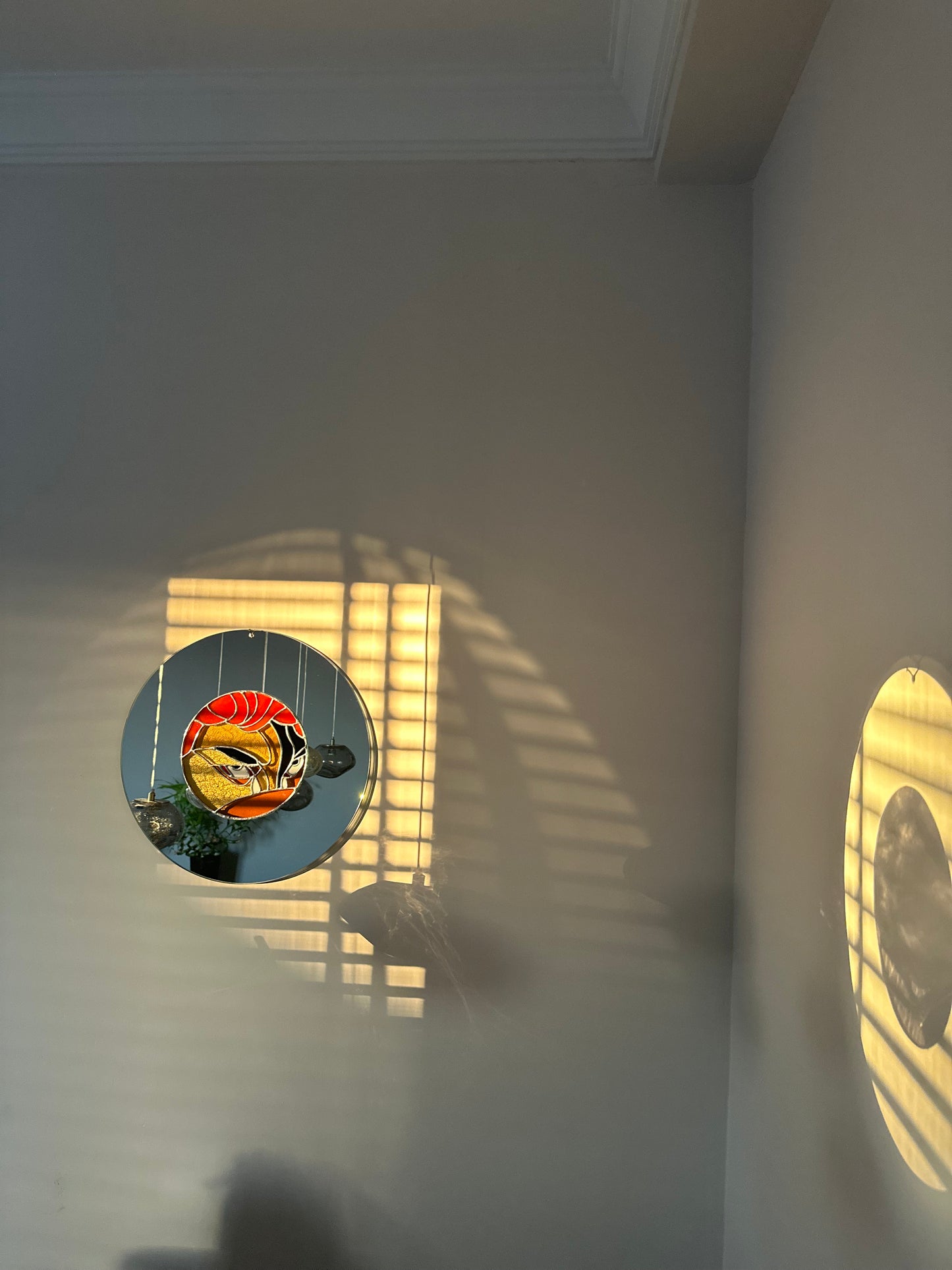 Düşmüş Melek Tiffany Cam Vitray Ayna